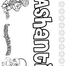 Ashanti - Coloring page - NAME coloring pages - GIRLS NAME coloring pages - A names for girls coloring sheets