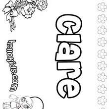 Clare - Coloring page - NAME coloring pages - GIRLS NAME coloring pages - C names for girls coloring sheets