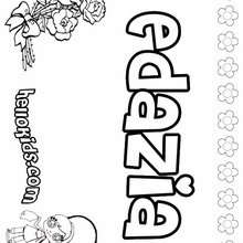 Edazia - Coloring page - NAME coloring pages - GIRLS NAME coloring pages - E names for girls coloring book