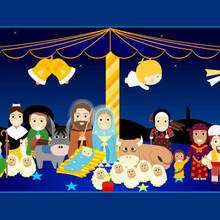 Mary and Jesus wallpaper - Drawing for kids - WALLPAPERS - CHRISTMAS Wallpapers - NATIVITY wallpapers
