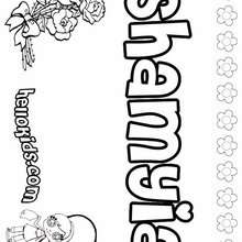 Shamyia - Coloring page - NAME coloring pages - GIRLS NAME coloring pages - S girls names coloring posters