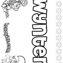 Wynter - Coloring page - NAME coloring pages - GIRLS NAME coloring pages - U, V, W, X, Y, Z girls names posters