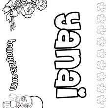 Yanai - Coloring page - NAME coloring pages - GIRLS NAME coloring pages - U, V, W, X, Y, Z girls names posters
