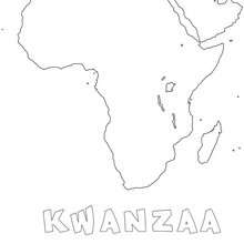 Africa Map coloring page - Coloring page - HOLIDAY coloring pages - KWANZAA coloring pages
