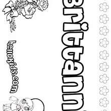 Brittanni - Coloring page - NAME coloring pages - GIRLS NAME coloring pages - B names for girls coloring sheets
