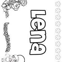 Lena - Coloring page - NAME coloring pages - GIRLS NAME coloring pages - L girl names coloring posters