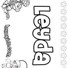 Leyda - Coloring page - NAME coloring pages - GIRLS NAME coloring pages - L girl names coloring posters