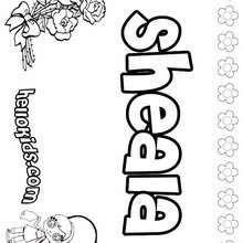 Sheala - Coloring page - NAME coloring pages - GIRLS NAME coloring pages - S girls names coloring posters