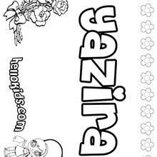 Yariza - Coloring page - NAME coloring pages - GIRLS NAME coloring pages - U, V, W, X, Y, Z girls names posters