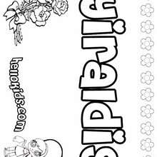 Yiraldis - Coloring page - NAME coloring pages - GIRLS NAME coloring pages - U, V, W, X, Y, Z girls names posters