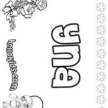Yna - Coloring page - NAME coloring pages - GIRLS NAME coloring pages - U, V, W, X, Y, Z girls names posters