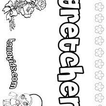 Gretchen - Coloring page - NAME coloring pages - GIRLS NAME coloring pages - G names for GIRLS online coloring books