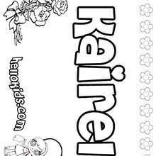 Kairel - Coloring page - NAME coloring pages - GIRLS NAME coloring pages - K names for girls coloring posters