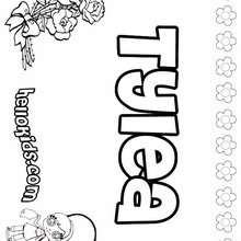 Tylea - Coloring page - NAME coloring pages - GIRLS NAME coloring pages - T names for girls coloring and printing posters