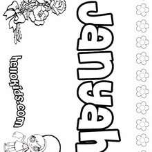 Janyah - Coloring page - NAME coloring pages - GIRLS NAME coloring pages - J names for girls coloring pages