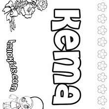 Kema - Coloring page - NAME coloring pages - GIRLS NAME coloring pages - K names for girls coloring posters