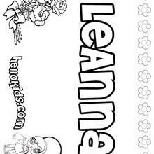 LeAnna - Coloring page - NAME coloring pages - GIRLS NAME coloring pages - L girl names coloring posters