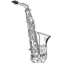 Saxophone coloring page - Coloring page - MUSICAL coloring pages - MUSICAL INSTRUMENT coloring pages - SAXOPHONE coloring pages