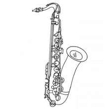 Saxophone printable - Coloring page - MUSICAL coloring pages - MUSICAL INSTRUMENT coloring pages - SAXOPHONE coloring pages