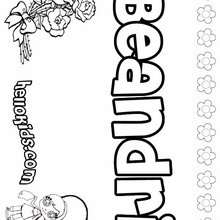 Beandri - Coloring page - NAME coloring pages - GIRLS NAME coloring pages - B names for girls coloring sheets