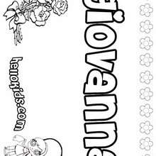 Giovanna - Coloring page - NAME coloring pages - GIRLS NAME coloring pages - G names for GIRLS online coloring books