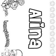 Alina - Coloring page - NAME coloring pages - GIRLS NAME coloring pages - A names for girls coloring sheets