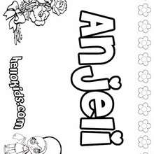 Anjeli - Coloring page - NAME coloring pages - GIRLS NAME coloring pages - A names for girls coloring sheets