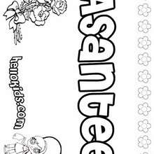 Asantee - Coloring page - NAME coloring pages - GIRLS NAME coloring pages - A names for girls coloring sheets
