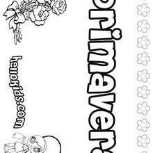 Primavera - Coloring page - NAME coloring pages - GIRLS NAME coloring pages - O, P, Q names fo girls posters