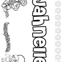 Jahnelle - Coloring page - NAME coloring pages - GIRLS NAME coloring pages - J names for girls coloring pages