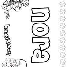 Nora - Coloring page - NAME coloring pages - GIRLS NAME coloring pages - N names for girls coloring posters