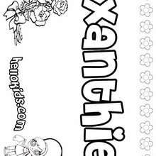 Xanthie - Coloring page - NAME coloring pages - GIRLS NAME coloring pages - U, V, W, X, Y, Z girls names posters