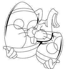 Bunny with Big Eggs coloring page