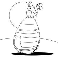 Chick on giant Egg coloring page