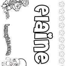 Elaine - Coloring page - NAME coloring pages - GIRLS NAME coloring pages - E names for girls coloring book