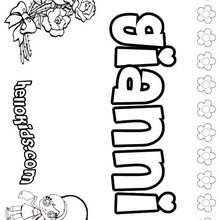 Gianni - Coloring page - NAME coloring pages - GIRLS NAME coloring pages - G names for GIRLS online coloring books
