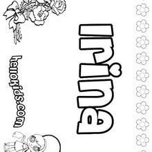 Irina - Coloring page - NAME coloring pages - GIRLS NAME coloring pages - I GIRLS names coloring book for free