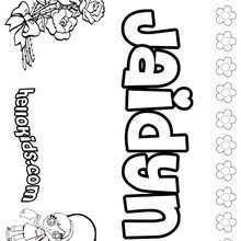 Jaidyn - Coloring page - NAME coloring pages - GIRLS NAME coloring pages - J names for girls coloring pages