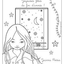 Jeanne celebrate Christmas coloring page