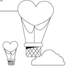 Valentines Hot Air Ballon coloring page - Coloring page - HOLIDAY coloring pages - VALENTINE coloring pages - HEART coloring pages