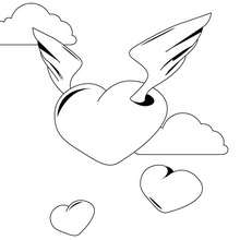 Flying Heart coloring page