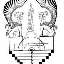 Egyptian sphinx mandala - Coloring page - MANDALA coloring pages - COUNTRIES mandalas
