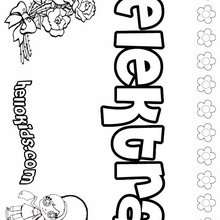 Elektra - Coloring page - NAME coloring pages - GIRLS NAME coloring pages - E names for girls coloring book