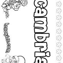Cambria - Coloring page - NAME coloring pages - GIRLS NAME coloring pages - C names for girls coloring sheets