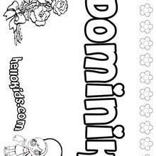 Dominik - Coloring page - NAME coloring pages - GIRLS NAME coloring pages - D names for GIRLS free coloring sheets