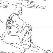 Jesus and the Mount of Olives coloring page