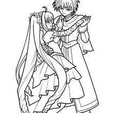 Luchia with Kaito coloring page - Coloring page - GIRL coloring pages - MERMAID MELODY coloring pages - KAITO coloring pages