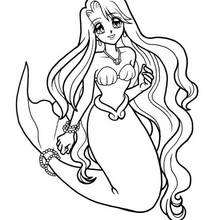 Noel Mermaid Princess coloring page - Coloring page - GIRL coloring pages - MERMAID MELODY coloring pages - MERMAID MELODY to color in