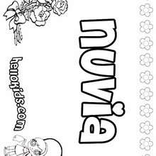 Nuvia - Coloring page - NAME coloring pages - GIRLS NAME coloring pages - N names for girls coloring posters