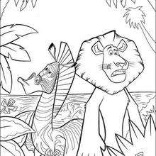 Alex and Marty coloring page - Coloring page - MOVIE coloring pages - MADAGASCAR coloring pages - MADAGASCAR printables